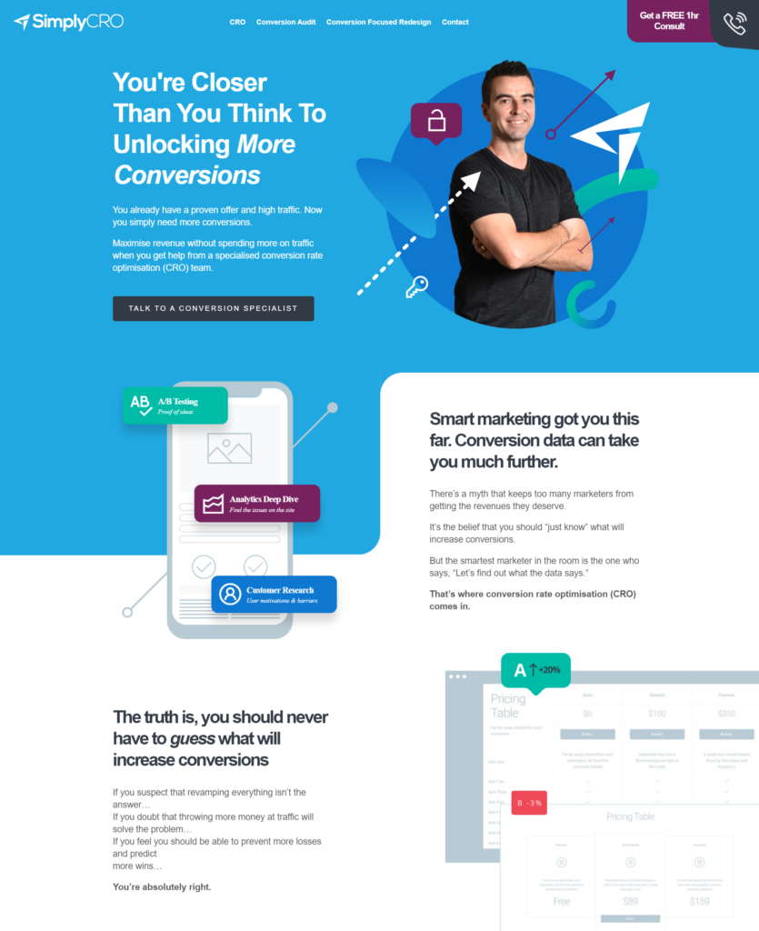 Simply CRO website rewrite